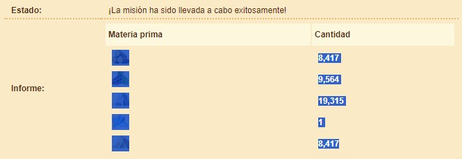 Selección de recursos en la tabla